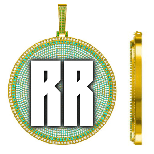 CUSTOM LETTER NECKLACE 3D BIG DISC