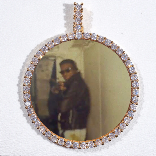 LARGE 3D CIRCLE CUSTOM PICTURE PENDANT