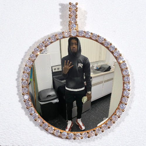 LARGE 3D CIRCLE CUSTOM PICTURE PENDANT