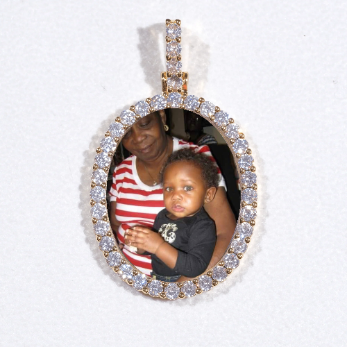 3D Oval Custom Picture Pendant