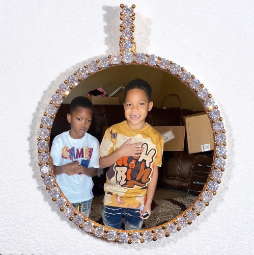 LARGE 3D CIRCLE CUSTOM PICTURE PENDANT