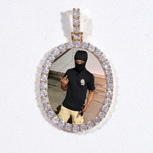 3D Oval Custom Picture Pendant