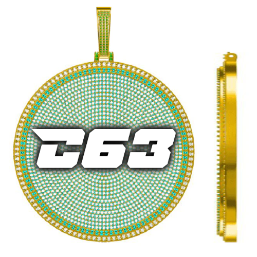 CUSTOM LETTER NECKLACE 3D BIG DISC