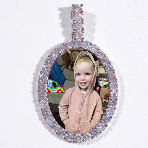 Large 3D Oval Custom Picture Pendant