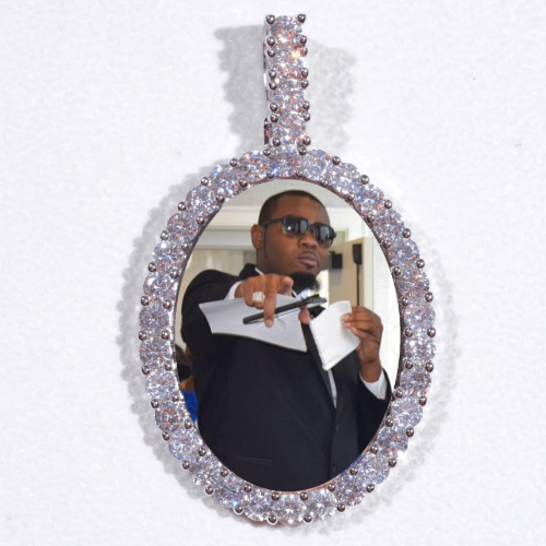 Large 3D Oval Custom Picture Pendant