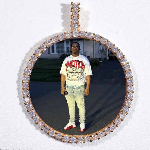LARGE 3D CIRCLE CUSTOM PICTURE PENDANT