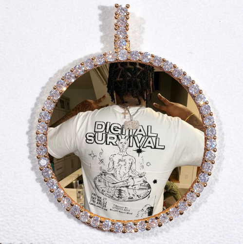 LARGE 3D CIRCLE CUSTOM PICTURE PENDANT