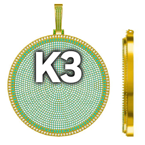 CUSTOM LETTER NECKLACE 3D BIG DISC