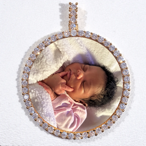 LARGE 3D CIRCLE CUSTOM PICTURE PENDANT