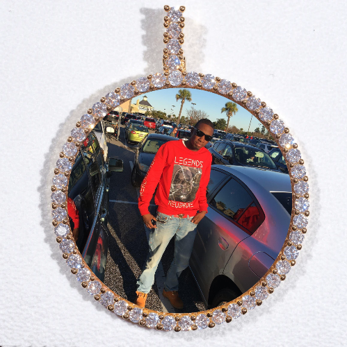 LARGE 3D CIRCLE CUSTOM PICTURE PENDANT