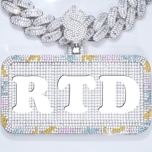 CUSTOM LETTER NECKLACE 3D COLORFUL SQUARE