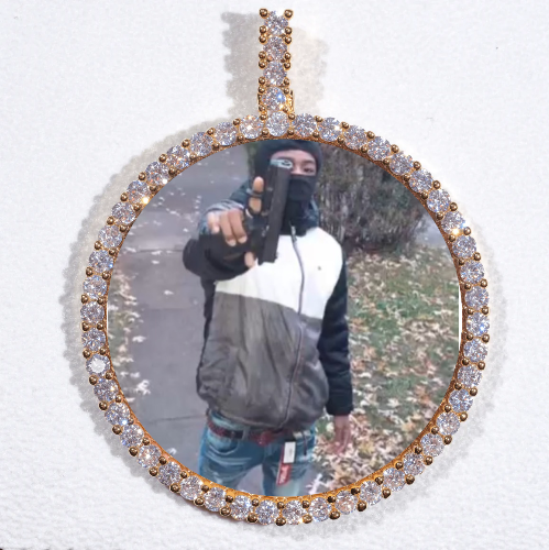LARGE 3D CIRCLE CUSTOM PICTURE PENDANT