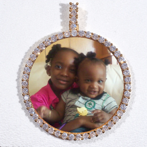 LARGE 3D CIRCLE CUSTOM PICTURE PENDANT