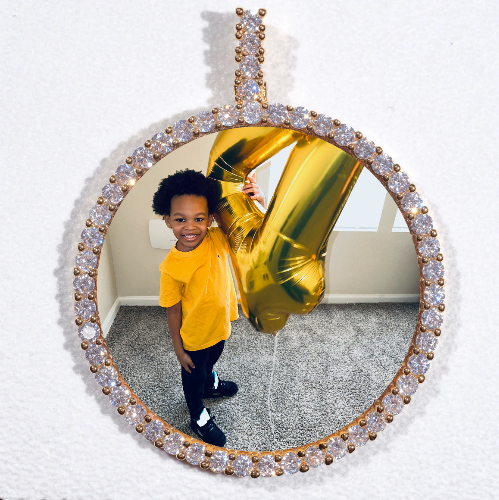 LARGE 3D CIRCLE CUSTOM PICTURE PENDANT
