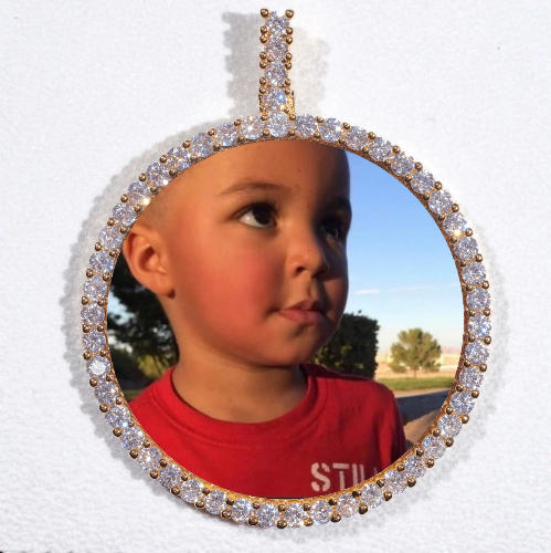 LARGE 3D CIRCLE CUSTOM PICTURE PENDANT