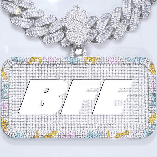 CUSTOM LETTER NECKLACE 3D COLORFUL SQUARE