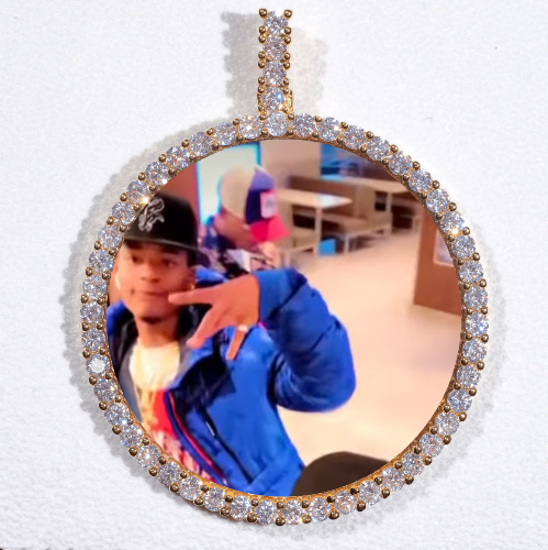 LARGE 3D CIRCLE CUSTOM PICTURE PENDANT