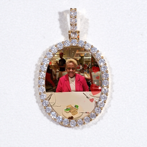 3D Oval Custom Picture Pendant