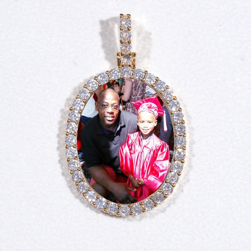 3D Oval Custom Picture Pendant