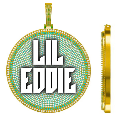 CUSTOM LETTER NECKLACE 3D BIG DISC