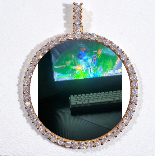 LARGE 3D CIRCLE CUSTOM PICTURE PENDANT