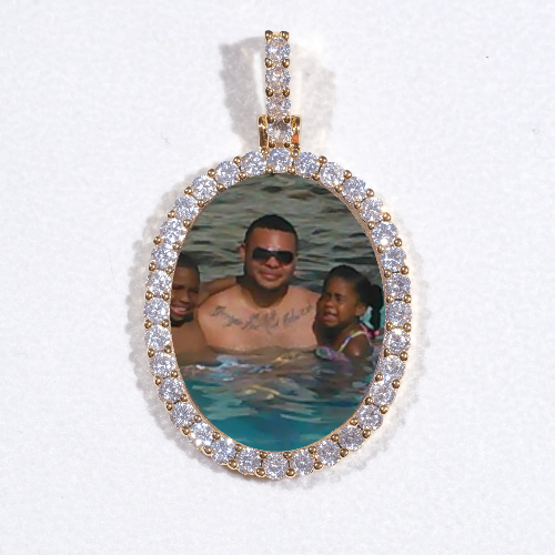 3D Oval Custom Picture Pendant
