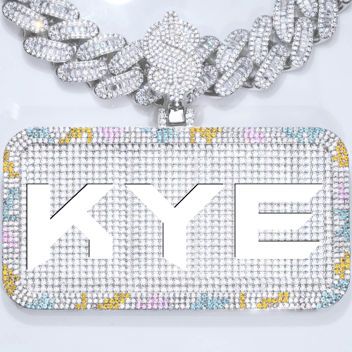 CUSTOM LETTER NECKLACE 3D COLORFUL SQUARE