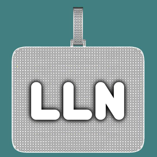CUSTOM LETTER NECKLACE 3D BIG SQUARE