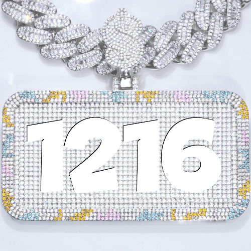 CUSTOM LETTER NECKLACE 3D COLORFUL SQUARE