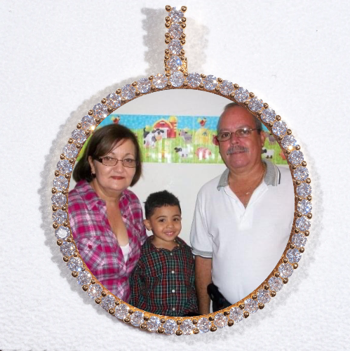 LARGE 3D CIRCLE CUSTOM PICTURE PENDANT