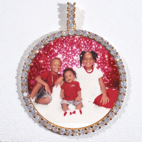 LARGE 3D CIRCLE CUSTOM PICTURE PENDANT