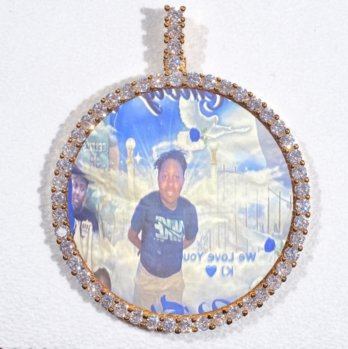 LARGE 3D CIRCLE CUSTOM PICTURE PENDANT
