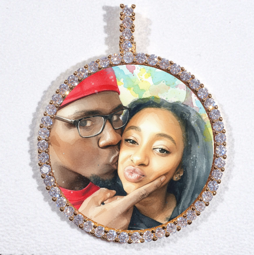 LARGE 3D CIRCLE CUSTOM PICTURE PENDANT