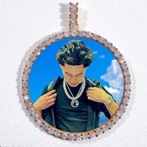 LARGE 3D CIRCLE CUSTOM PICTURE PENDANT