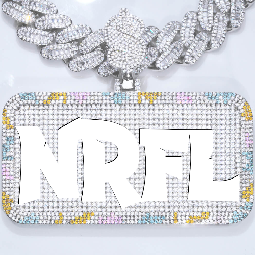 CUSTOM LETTER NECKLACE 3D COLORFUL SQUARE