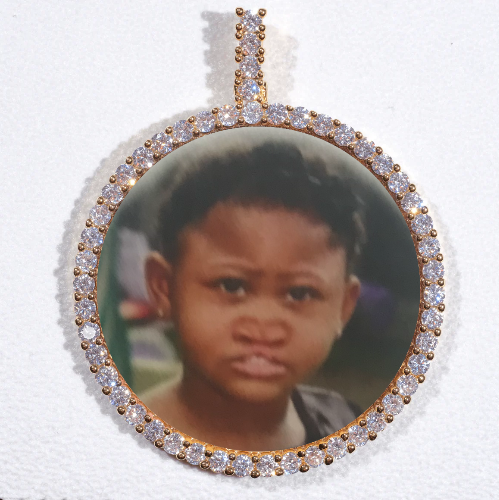 LARGE 3D CIRCLE CUSTOM PICTURE PENDANT