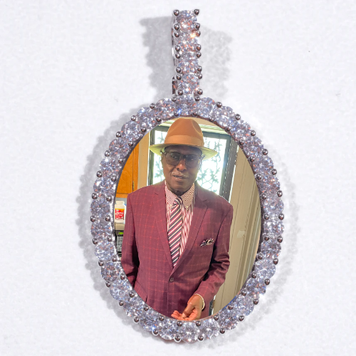 Large 3D Oval Custom Picture Pendant
