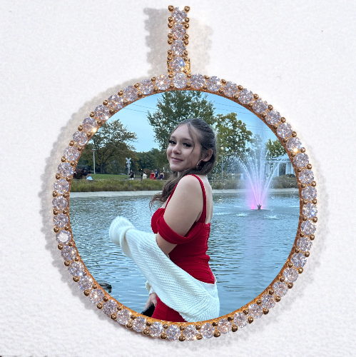 LARGE 3D CIRCLE CUSTOM PICTURE PENDANT