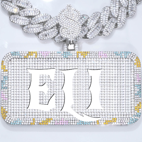 CUSTOM LETTER NECKLACE 3D COLORFUL SQUARE