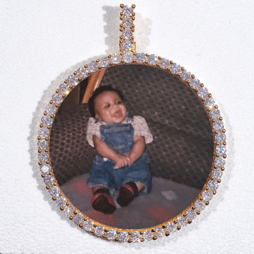 LARGE 3D CIRCLE CUSTOM PICTURE PENDANT