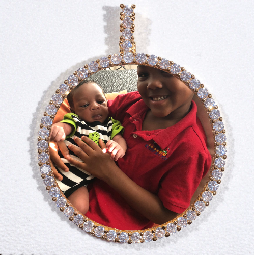 LARGE 3D CIRCLE CUSTOM PICTURE PENDANT