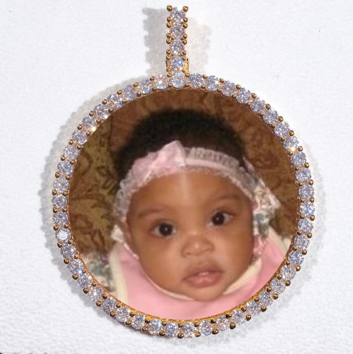 LARGE 3D CIRCLE CUSTOM PICTURE PENDANT