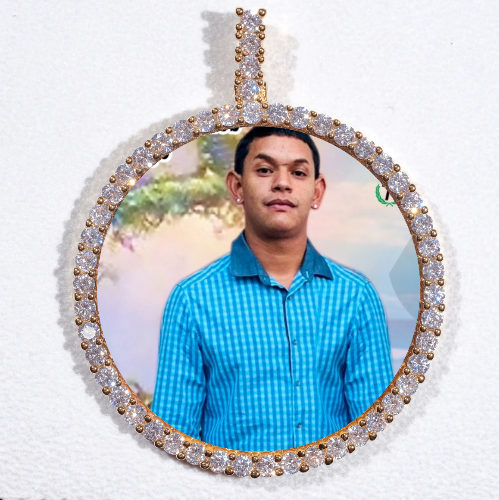 LARGE 3D CIRCLE CUSTOM PICTURE PENDANT