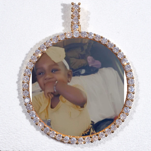 LARGE 3D CIRCLE CUSTOM PICTURE PENDANT