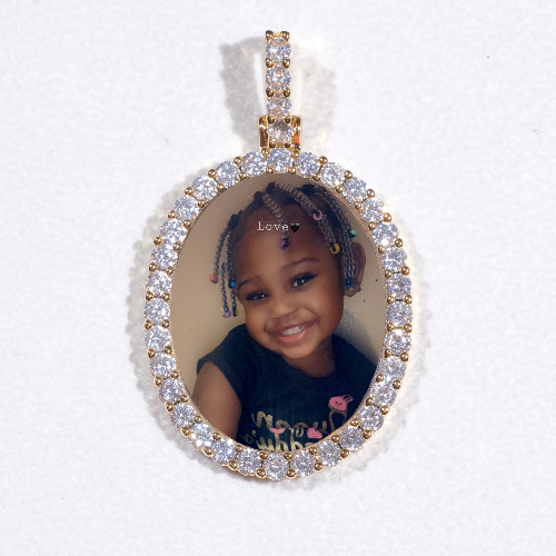 3D Oval Custom Picture Pendant