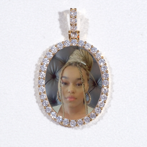3D Oval Custom Picture Pendant