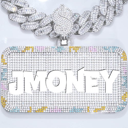 CUSTOM LETTER NECKLACE 3D COLORFUL SQUARE