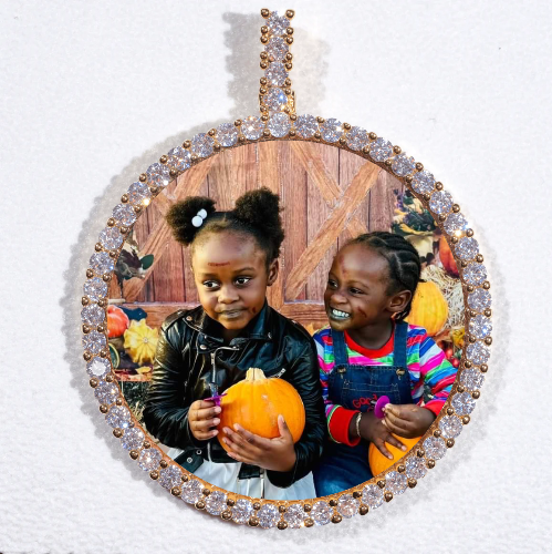 LARGE 3D CIRCLE CUSTOM PICTURE PENDANT