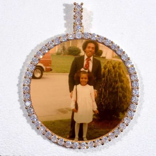 LARGE 3D CIRCLE CUSTOM PICTURE PENDANT