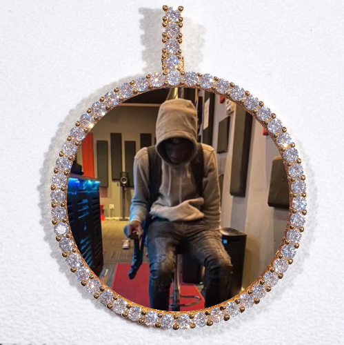 LARGE 3D CIRCLE CUSTOM PICTURE PENDANT